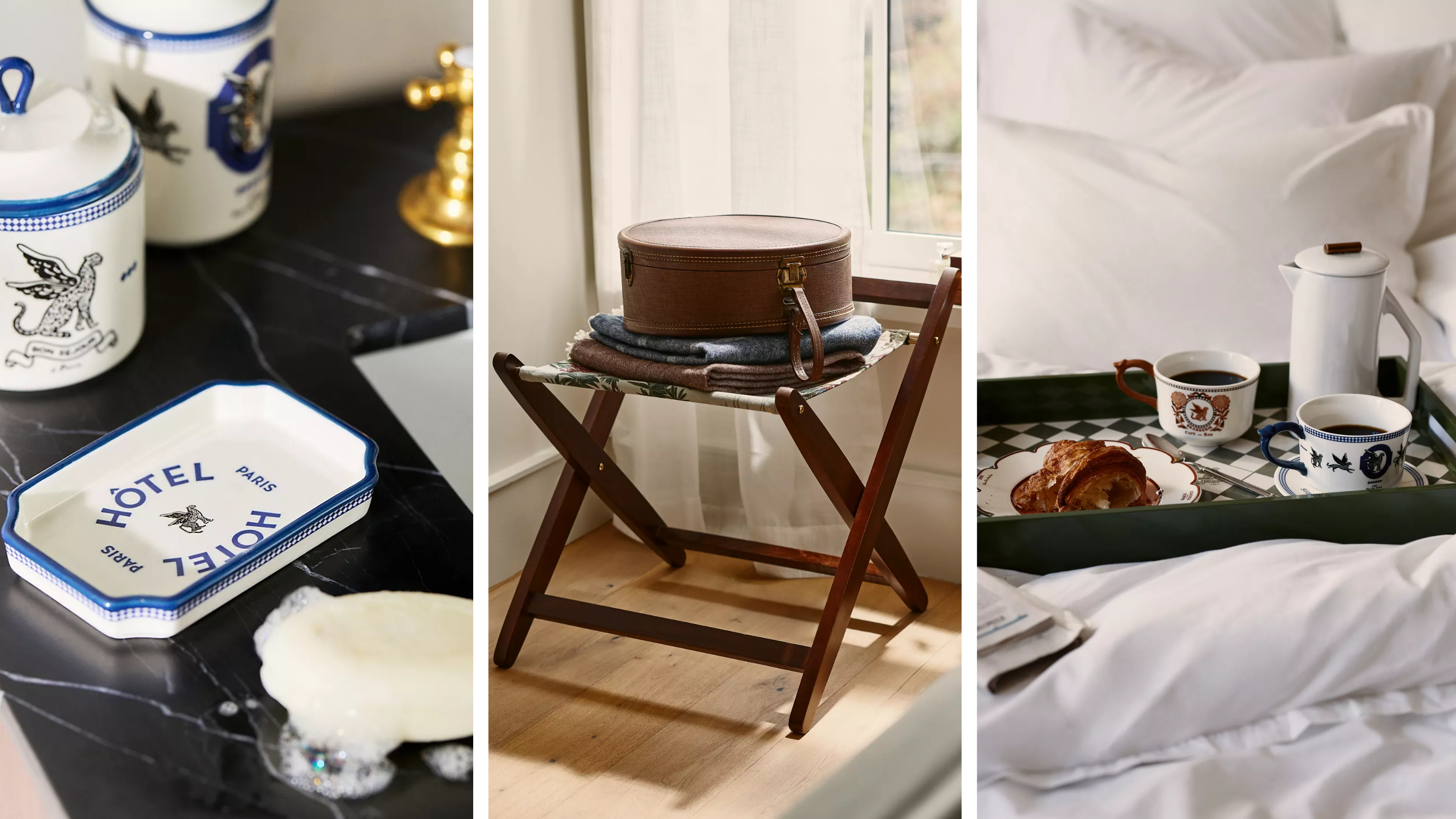 three scenes of Anthropologie's Suite Dreams collection