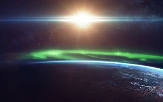 Aurora lights from space