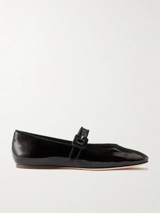 Ginger Patent-Leather Mary Jane Ballet Flats
