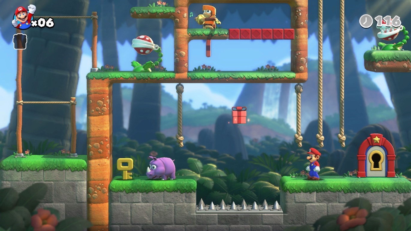 Mario vs. Donkey Kong jungle level.