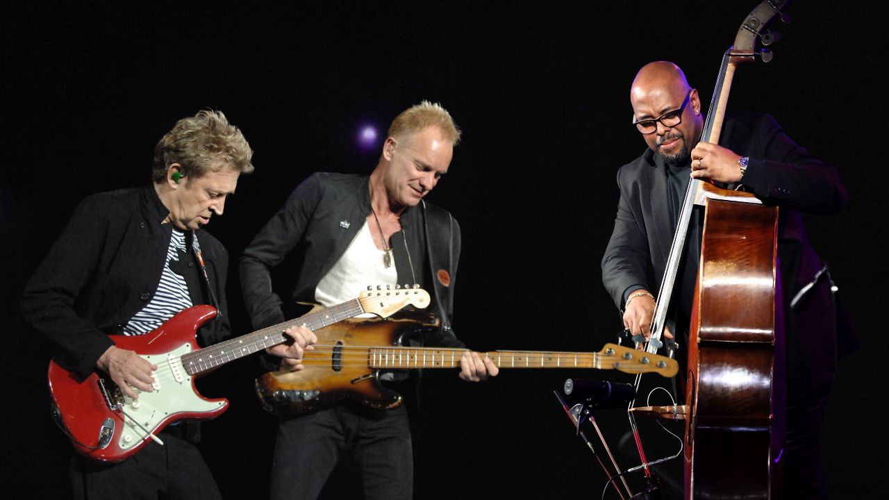 Andy Summers and Sting of The Police during The Police in Concert at the Staples Center in Los Angeles - June 20, 2007 at Staples Center in Los Angeles, California, United States. Christian McBride performs at An Evening With Christian McBride at the GRAMMY Museum on February 13, 2020 in Los Angeles, California. 