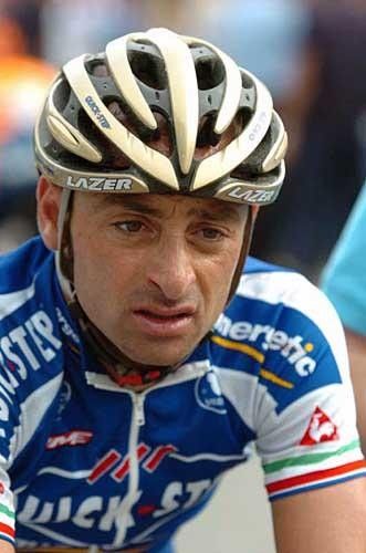 Paolo Bettini didn't look too happy about missing the break today, having to settle for sixth place instead