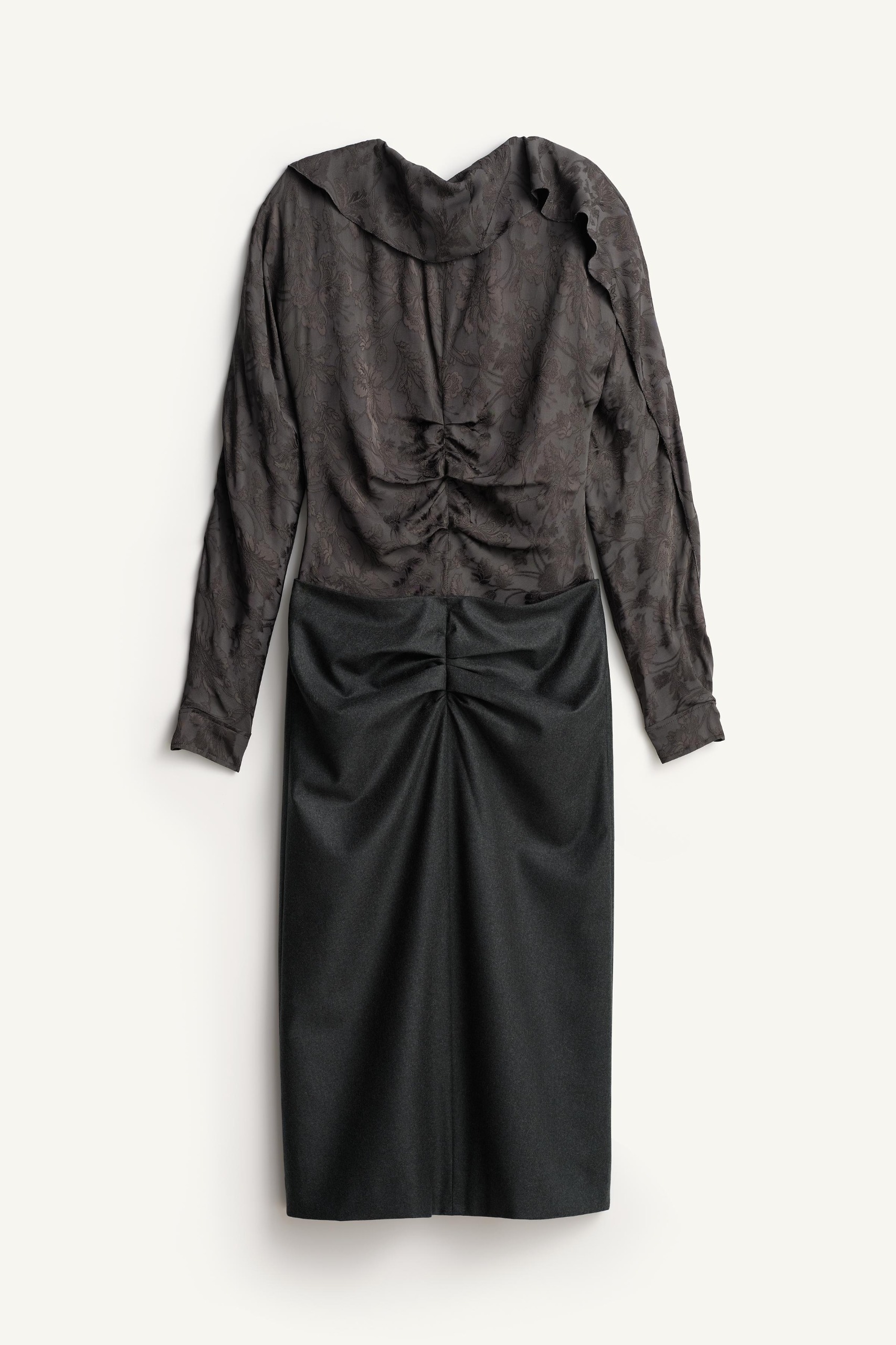 Limited Edition Jacquard Combined Dress - Dark Gray - Xs