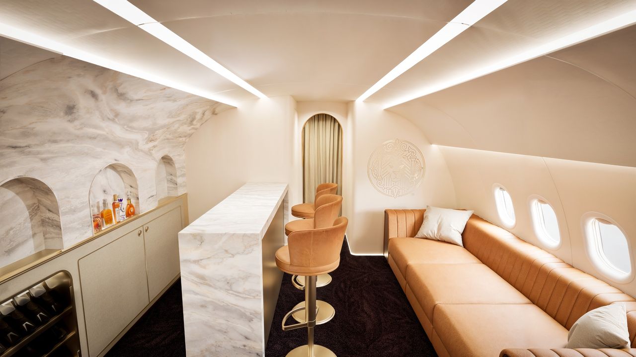 The interior of Magnifica Air's Airbus Corporate Jet