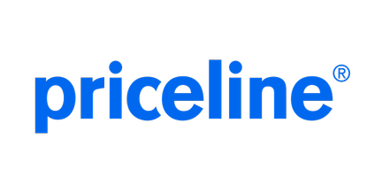 The priceline logo in blue