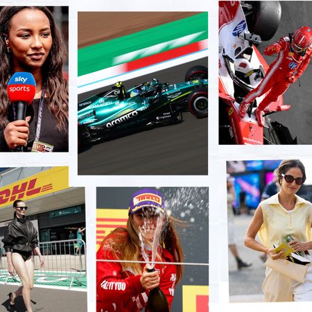A montage of photos from the F1 Grand Prix of Great Britain at Silverstone Circuit