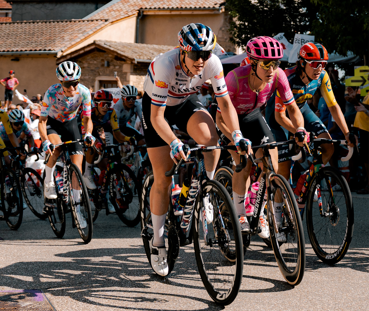 Image of the pro peloton and riders using BOA Fit Systems
