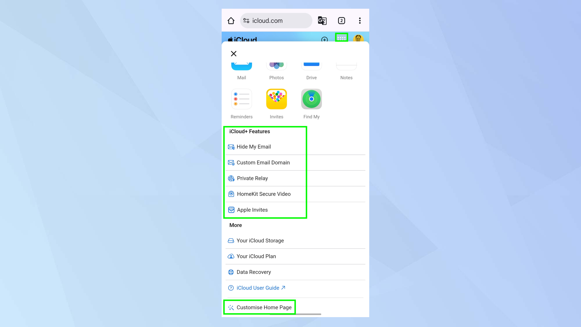 How to access iCloud services on an Android devices