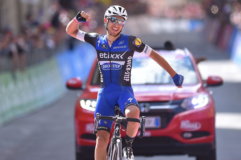 Gianluca Brambilla (Etixx-Quickstep) took his first Grand Tour stage win in the Giro d'Italia