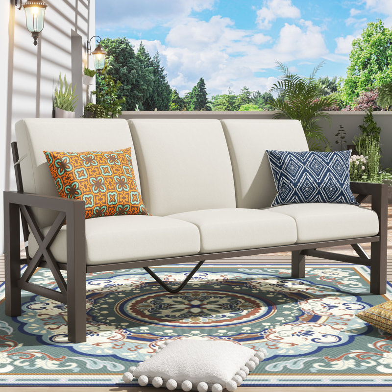 Gracie Oaks 73" 3 - Person Patio Sofa With Thick Cushions &amp;amp; Reviews | Wayfair