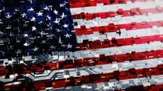 The US flag with a digital effect overlaid onto it