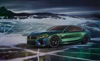 BMW Concept M8 a performance saloon study car with the fashionable coupé styling, long wheelbase and short overhang