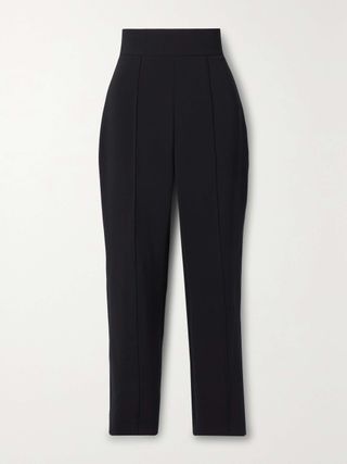 Cropped Stretch-Crepe Straight-Leg Pants