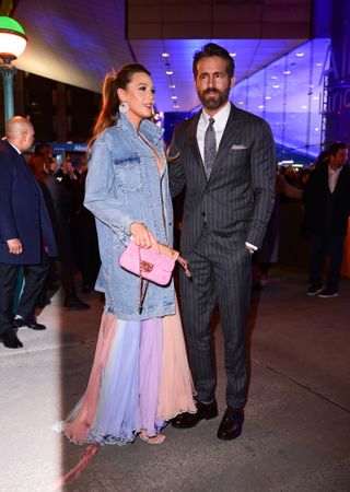 Blake Lively and Ryan Reynolds arrive to the premiere of "The Adam Project" at Alice Tully Hall on February 28, 2022 in New York City