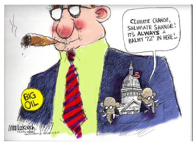 Political cartoon climate change Big Oil