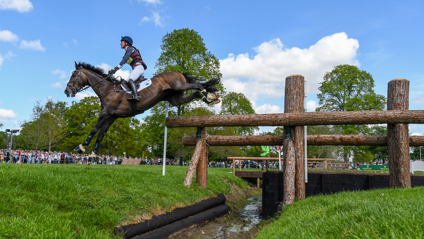 Badminton Horse Trials cross-country: US rider Ariel Grald