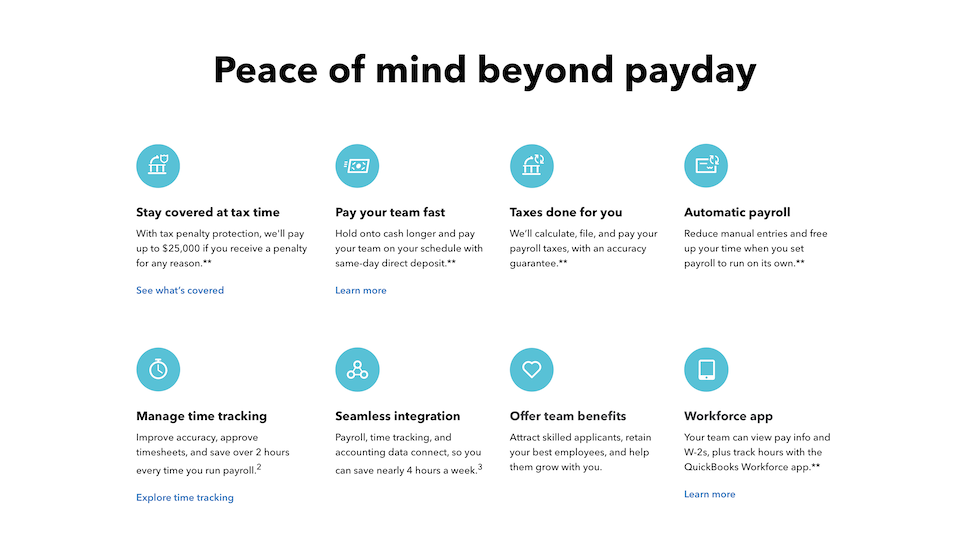 Intuit QuickBooks Payroll website screenshot