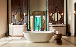 The bathroom in one of the villas at JOALI