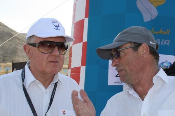 Bernhard Hinault puts a point across to former UCI president Hein Verbruggen