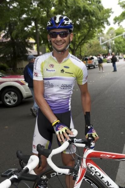 Davide Frattini (Team Type 1) grabs his bike and heads to the start.