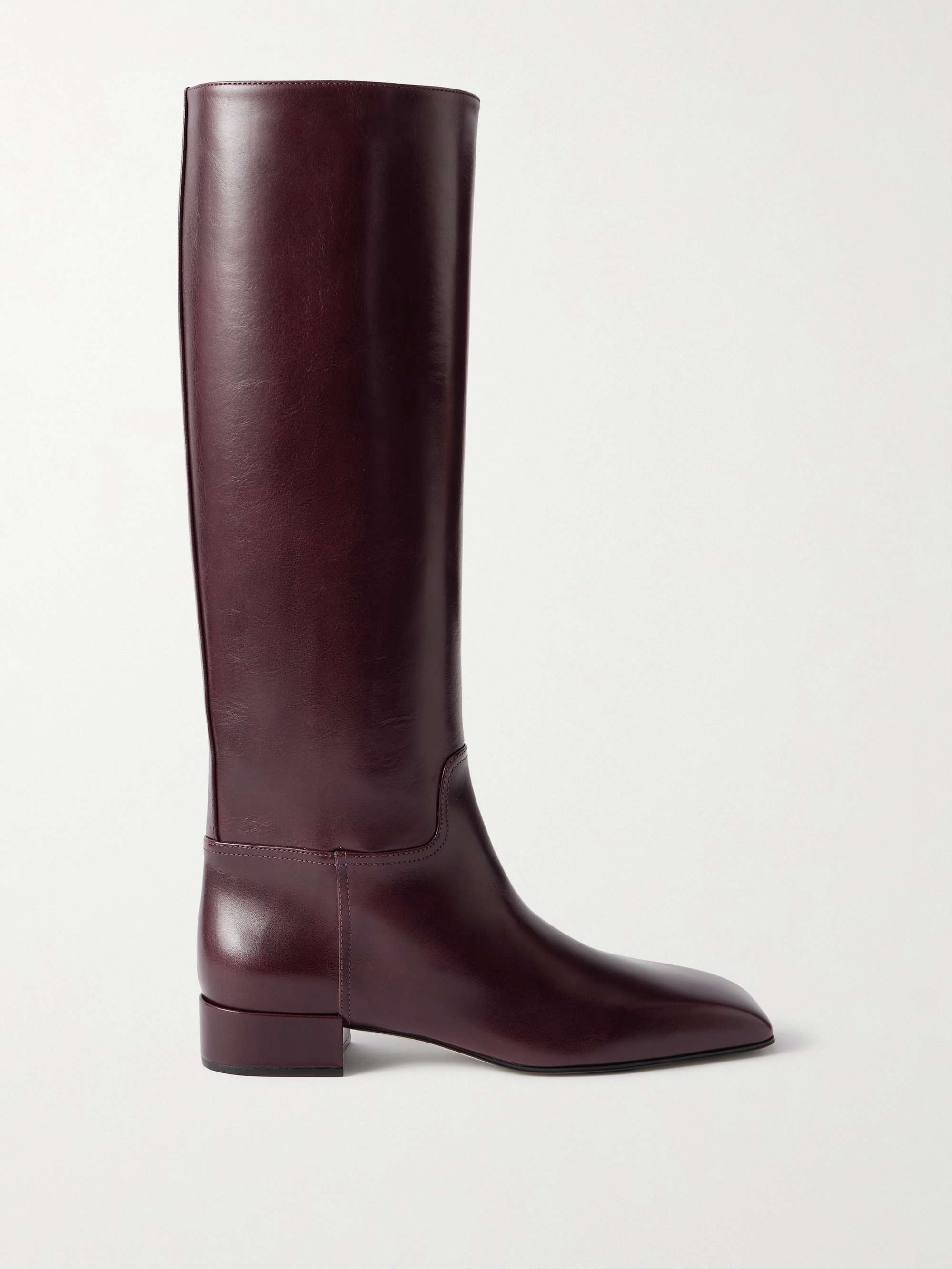 Classic Square Leather Knee Boots