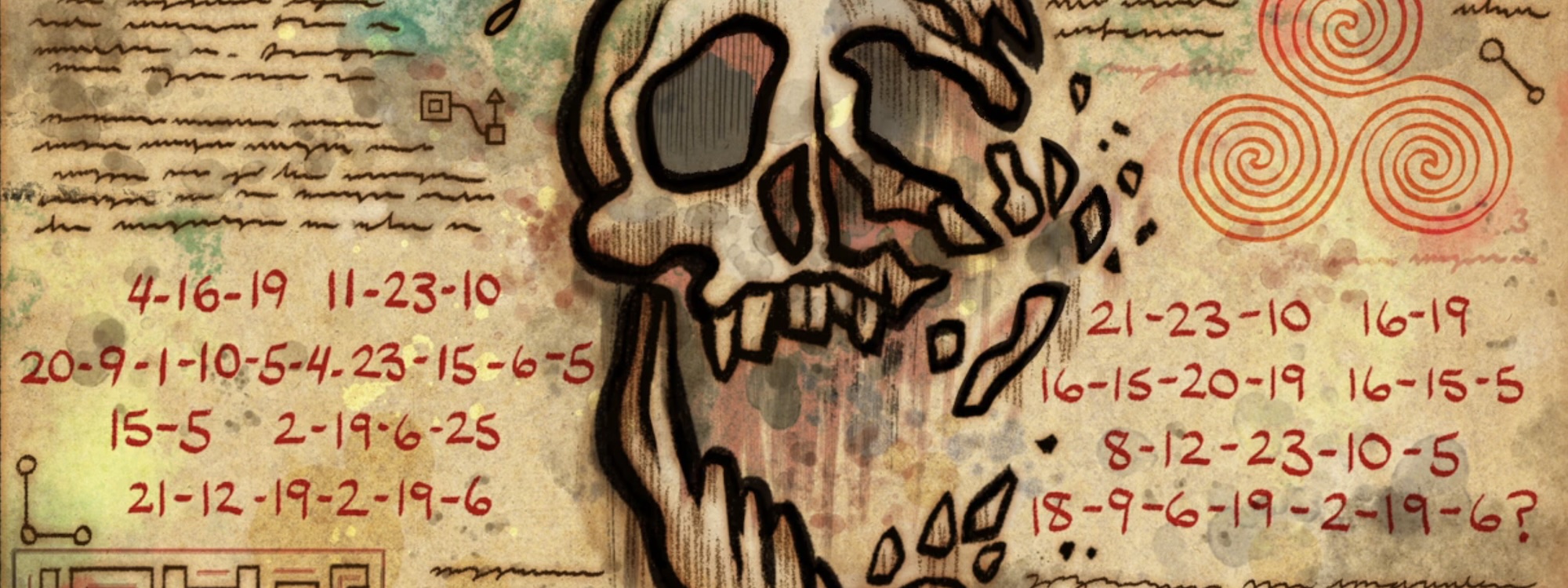 Codes end-screen from the Gravity Falls Season 2 premiere