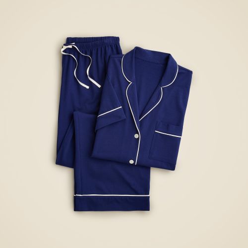 Dreamy Cotton-Blend Short-Sleeve Pajama Pant Set