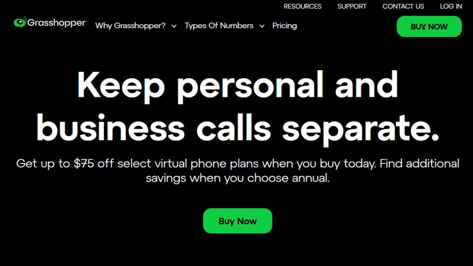 Grasshopper website screenshot (May 2025).