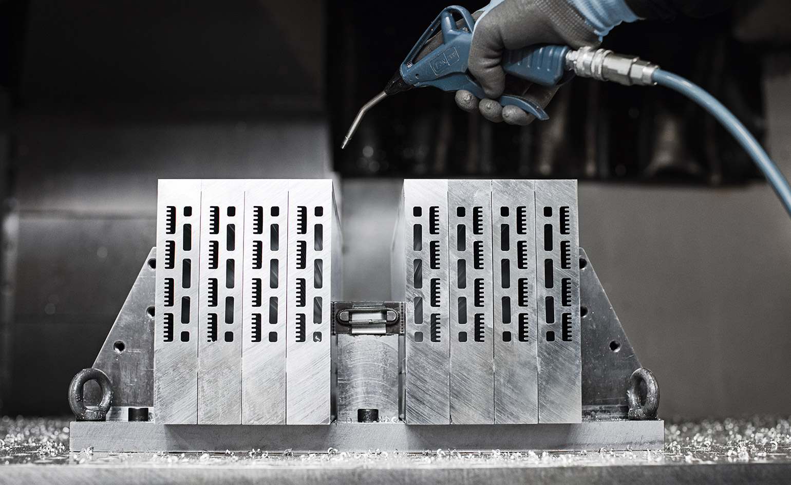 Profiles being prepped for CNC machining