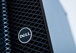 The Dell logo printed onto a device