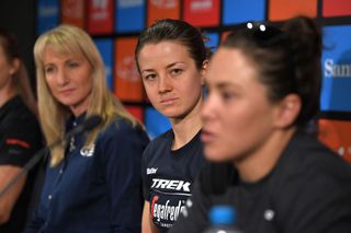 Ruth Winder (Trek-Segafredo) - Athletes speak to the press at the Women's Tour Down Under