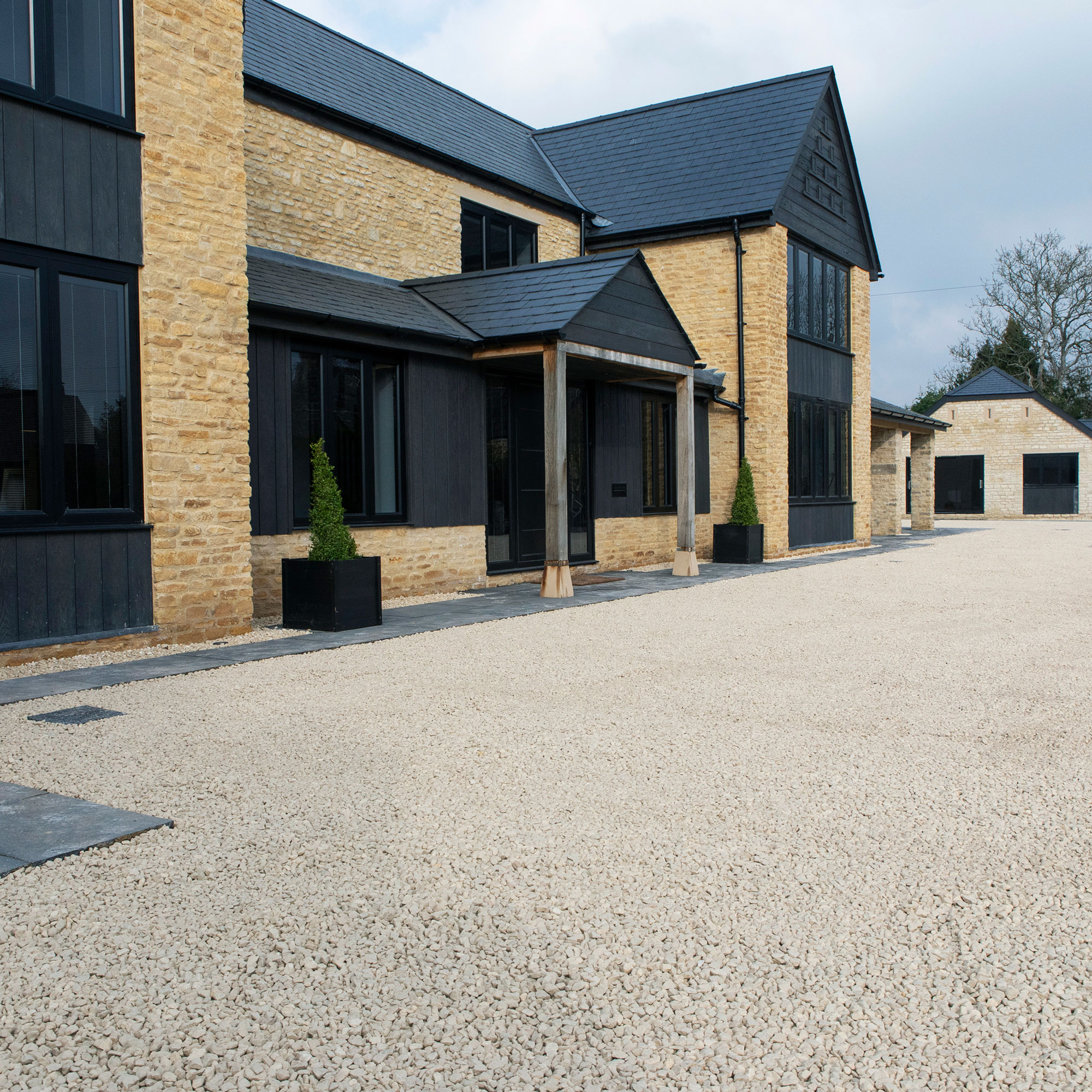 modern gravel driveway