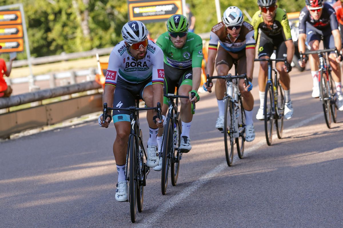 Tour de France 2020 - 107th Edition - 19th stage Bourg-en-Bresse - Champagnole 166,5 KM - 18/09/2020 - Peter Sagan (SVK - Bora - Hansgrohe) - Daniel Oss (ITA - Bora - Hansgrohe) - photo POOL/BettiniPhoto&Acirc;&copy;2020
