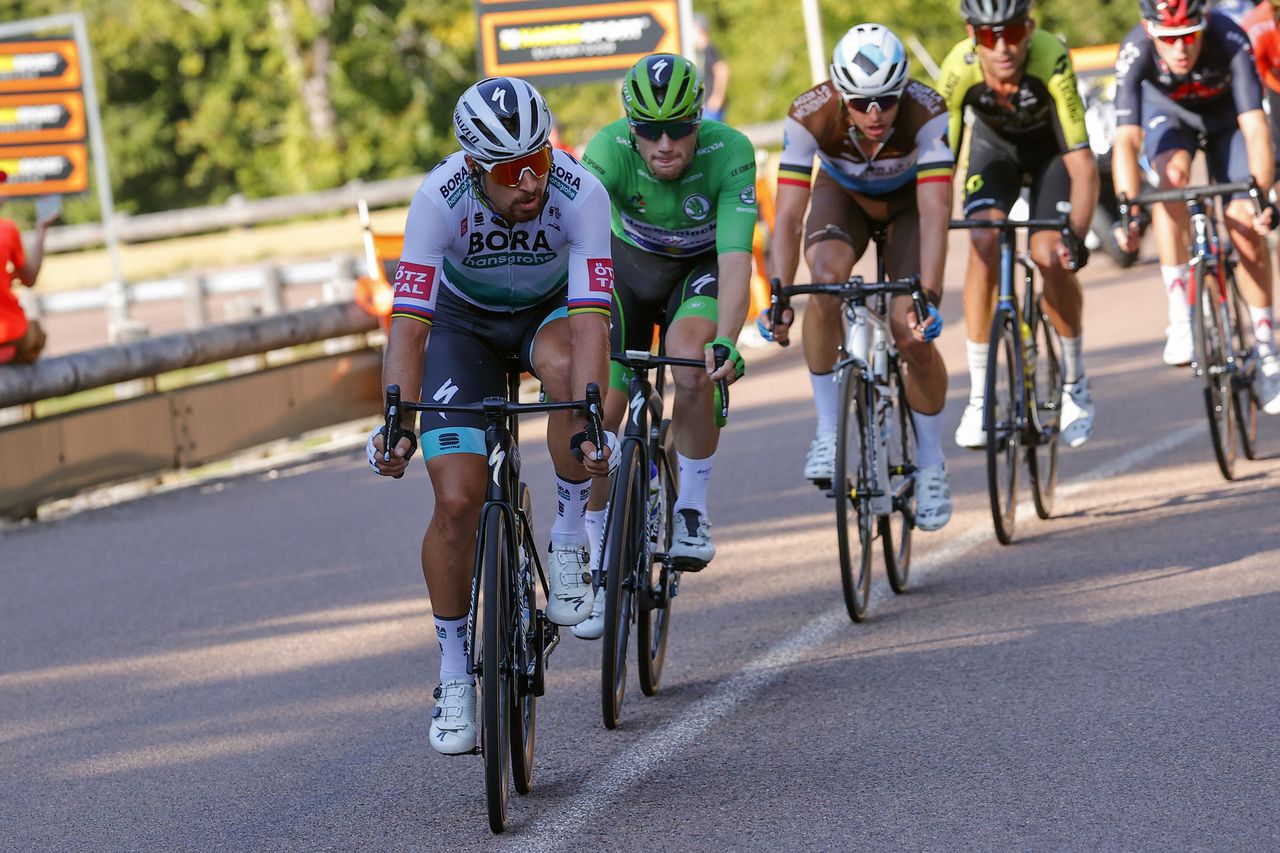 Tour de France 2020 - 107th Edition - 19th stage Bourg-en-Bresse - Champagnole 166,5 KM - 18/09/2020 - Peter Sagan (SVK - Bora - Hansgrohe) - Daniel Oss (ITA - Bora - Hansgrohe) - photo POOL/BettiniPhoto&Acirc;&copy;2020