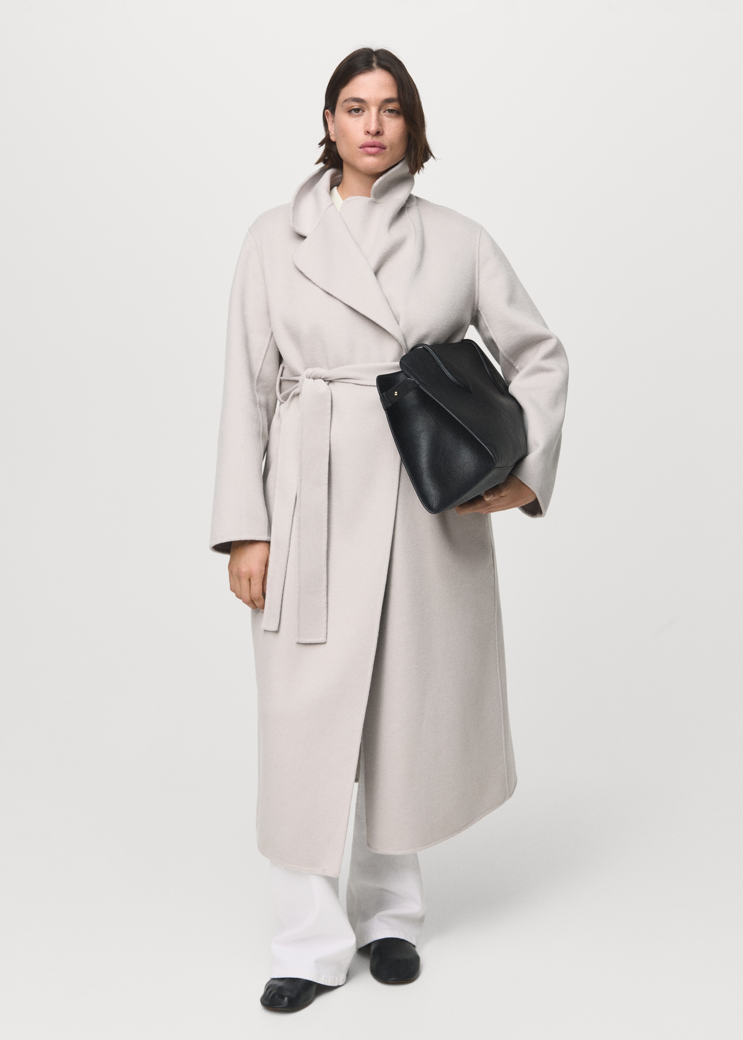 Handmade Wool Coat With Belt - Women | Mango Usa