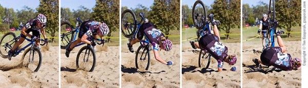 The sand pit eats Barb.