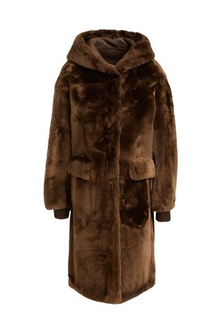 Shearling Hooded Coat