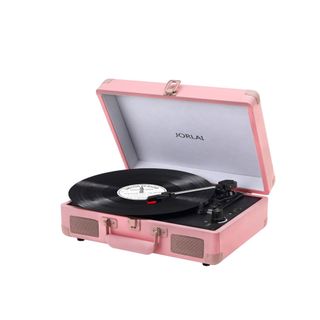A pink record player