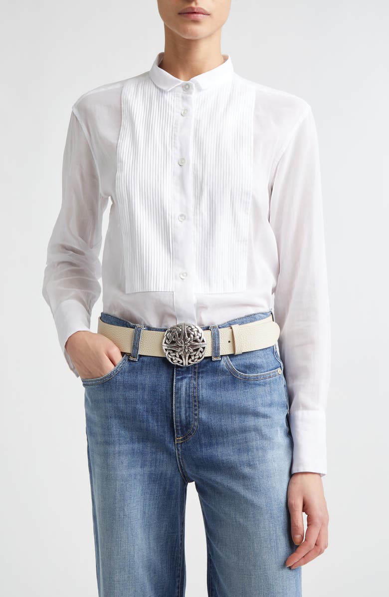 Cotton Poplin Tuxedo Shirt