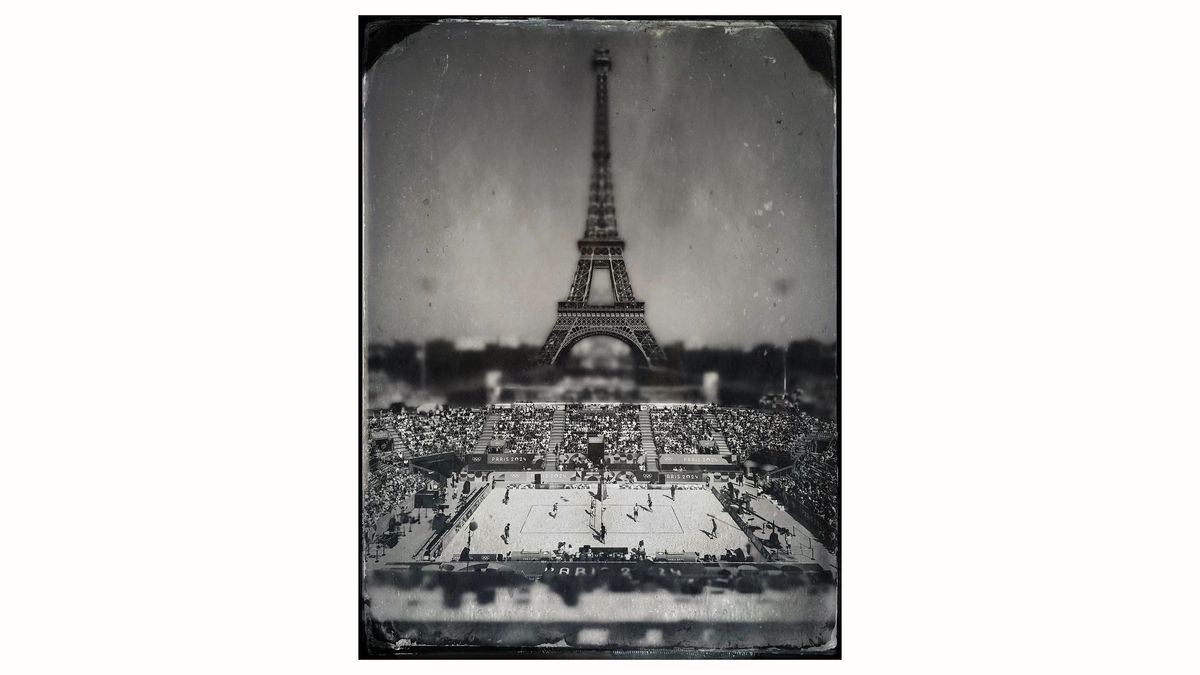 David Burnett&#039;s image of the Eiffel Tower at the 2024 Paris Olympic Games