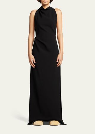 Proenza Schouler, Halter-Neck Matte Crepe Backless Gown