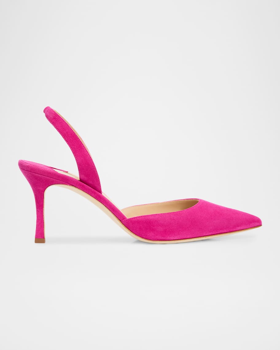 70mm Carolyn Suede Slingback Pumps