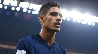 Raphael Varane of France during the FIFA World Cup 2022 semi-final match between France and Morocco on 14 December, 2022 at the Al Bayt Stadium in Al Khor, Qatar