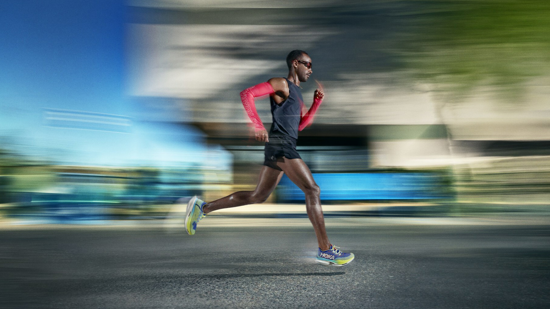 Athlete running in the Hoka Cielo X1 