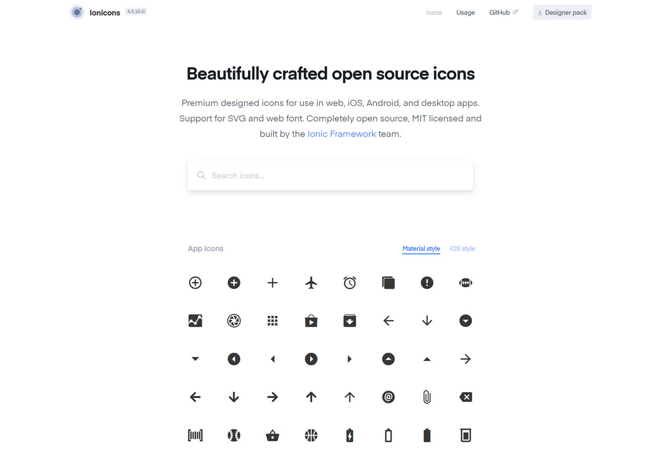 Free design resources: Ionicons