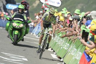 Alberto Contador finishes stage 10