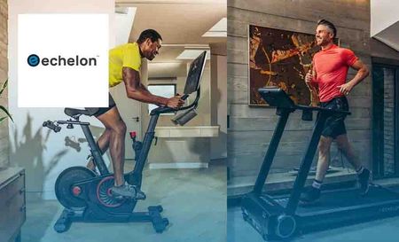 echelon fit logo top left with two men excerising