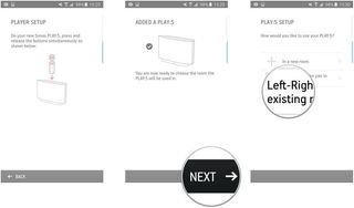 Follow the on-screen instructions, tap Next, tap Left-Right stero pair in existing room