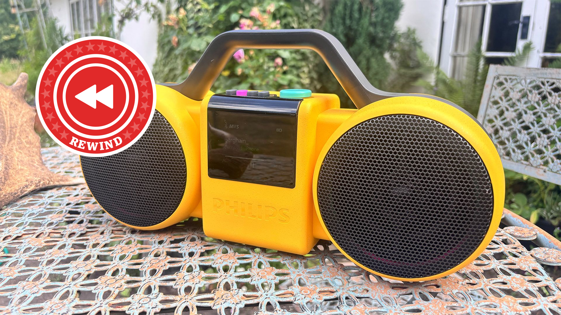 Philips The Roller on table with Rewind logo