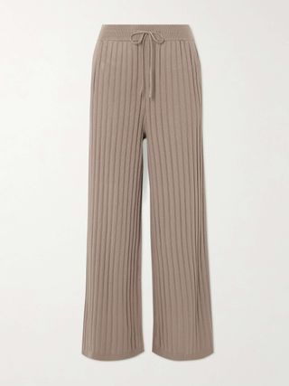 Simeon Ribbed-Knit Wide-Leg Pants